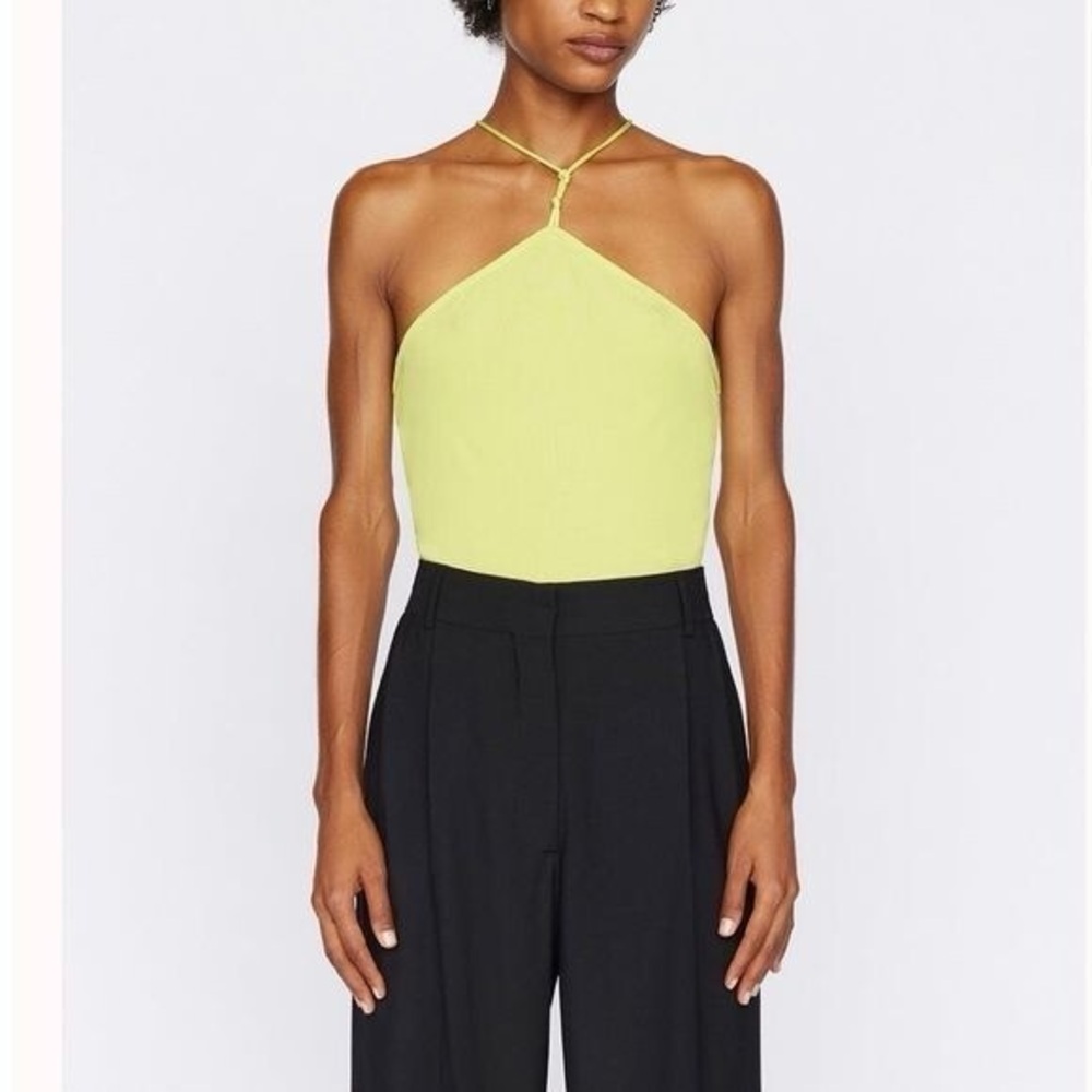 Frame Delicate Knot Bodysuit in Flash Lime size Small NWT $228 Revolve